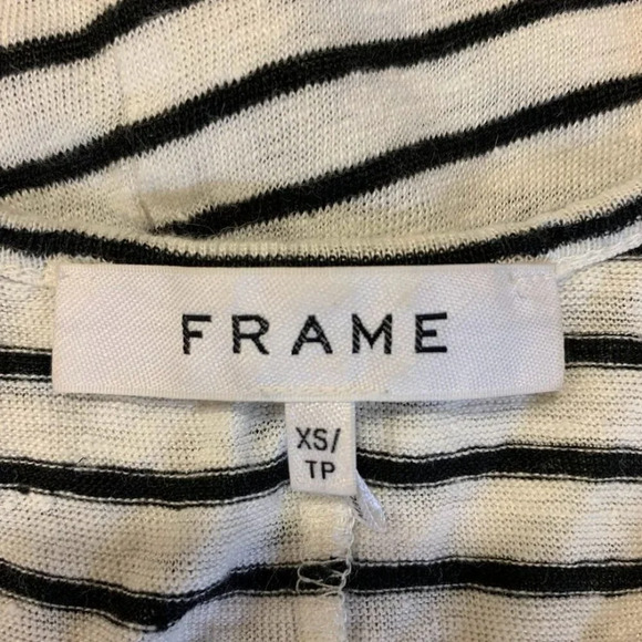 Frame Women's Swingy Striped Organic Linen Tank In Noir Multi Size XS - Picture 7 of 12